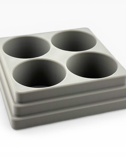 Jeff Did It! 125ml Bottle Holder Square - Holds 4 Bottles Compatible with Humbrol 125ml Bottles w Anti-Slip Rubber Feet - 3D Printed