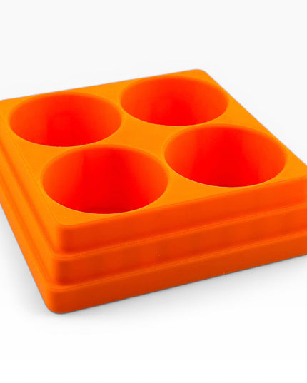 Jeff Did It! 125ml Bottle Holder Square - Holds 4 Bottles Compatible with Humbrol 125ml Bottles w Anti-Slip Rubber Feet - 3D Printed