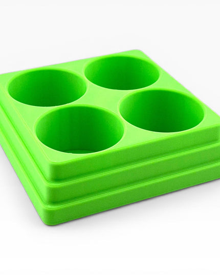 Jeff Did It! 125ml Bottle Holder Square - Holds 4 Bottles Compatible with Humbrol 125ml Bottles w Anti-Slip Rubber Feet - 3D Printed