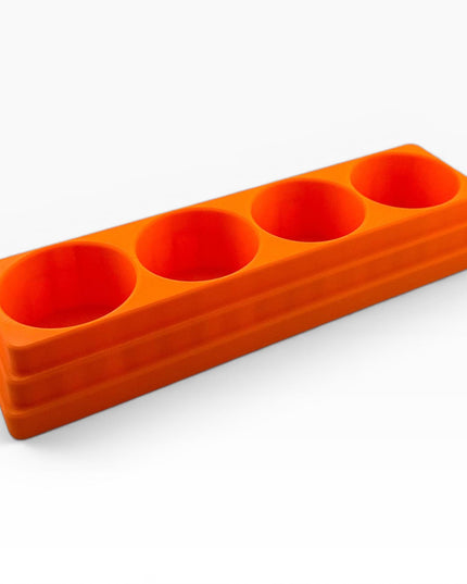 Jeff Did It! 125ml Bottle Holder Long - Holds 4 Bottles Compatible with Humbrol 125ml Bottles w Anti-Slip Rubber Feet - 3D Printed