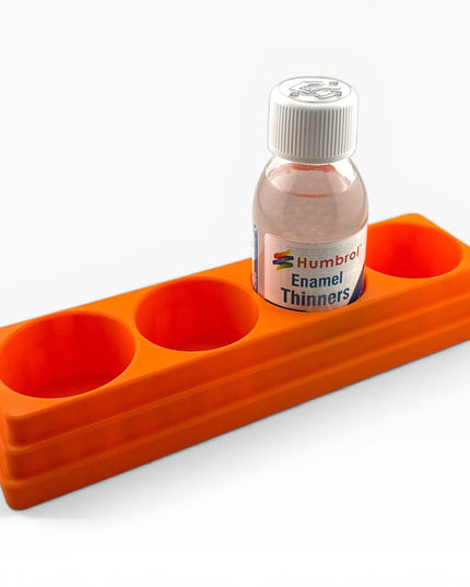 Jeff Did It! 125ml Bottle Holder Long - Holds 4 Bottles Compatible with Humbrol 125ml Bottles w Anti-Slip Rubber Feet - 3D Printed