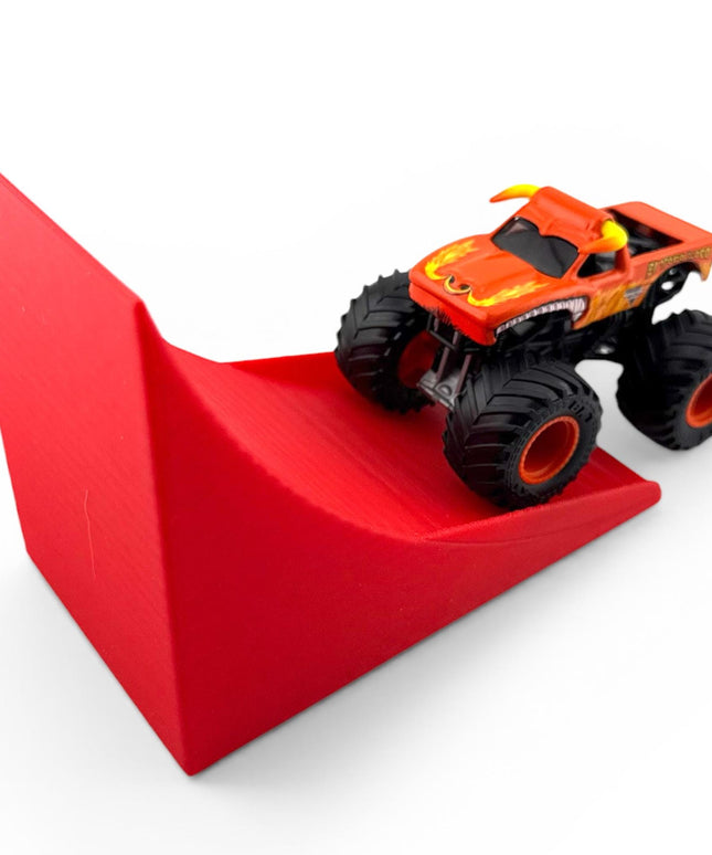 Jeff Did It! - 1/64 Scale 2 Lane Stunt Monster Truck / Car Ramp - Free Style - 3D Printed - Designed and Manufactured in America