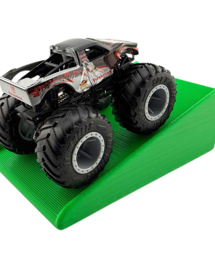 Jeff Did It! - 1/64 Scale 2 Lane Medium Monster Truck / Car Ramp - Works on Hot Track - 3D Printed - Designed and Manufactured in America