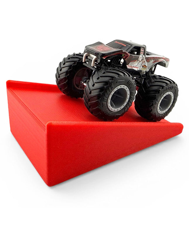 Jeff Did It! - 1/64 Scale 2 Lane Medium Monster Truck / Car Ramp - Works on Hot Track - 3D Printed - Designed and Manufactured in America