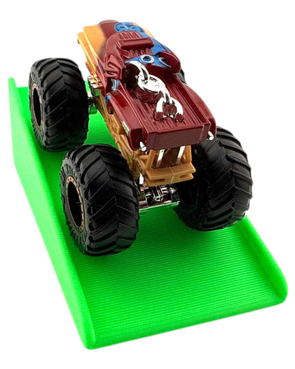 Jeff Did It! - 1/64 Scale 2 Lane Medium Monster Truck / Car Ramp - Works on Hot Track - 3D Printed - Designed and Manufactured in America
