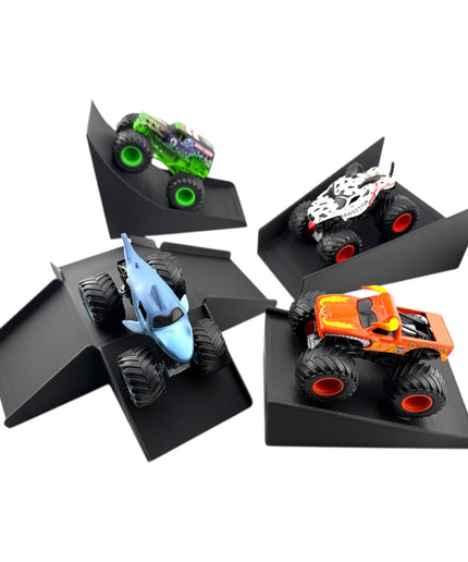 Jeff Did It! - 1/64 Scale 2 Lane Small Monster Truck / Car Free Style 4 Ramp Set - 3D Printed - Designed and Manufactured in America