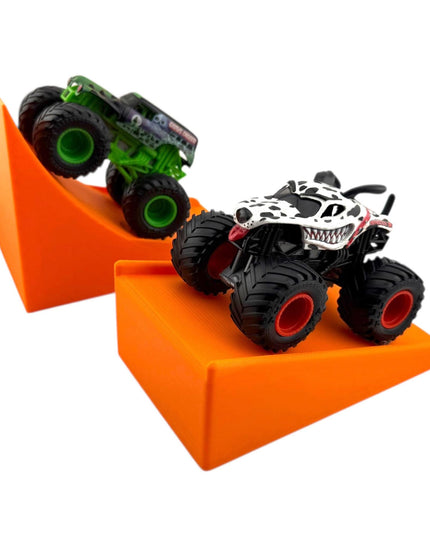 Jeff Did It! - 1/64 Scale 2 Lane Medium & Stunt Monster Truck / Car Ramps - Free Style - 3D Printed - Designed and Manufactured in America