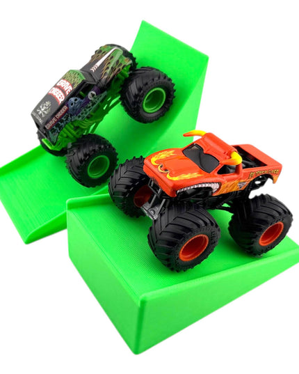 Jeff Did It! - 1/64 Scale 2 Lane Medium & Stunt Monster Truck / Car Ramps - Free Style - 3D Printed - Designed and Manufactured in America
