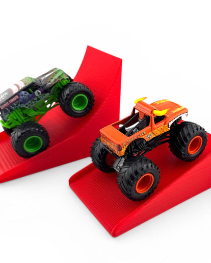 Jeff Did It! - 1/64 Scale 2 Lane Medium & Stunt Monster Truck / Car Ramps - Free Style - 3D Printed - Designed and Manufactured in America