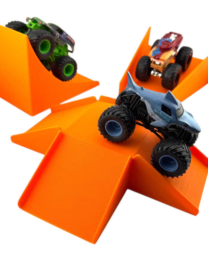 Jeff Did It! - 1/64 Scale 2 Lane Monster Truck / Car 3 Ramp Set #1  - 3D Printed - Designed and Manufactured in America