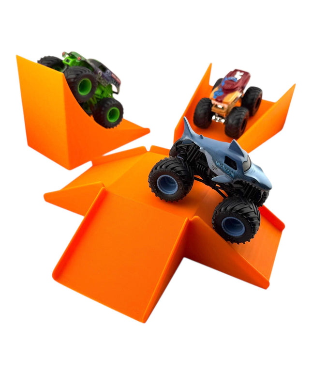 Jeff Did It! - 1/64 Scale 2 Lane Monster Truck / Car 3 Ramp Set #1  - 3D Printed - Designed and Manufactured in America
