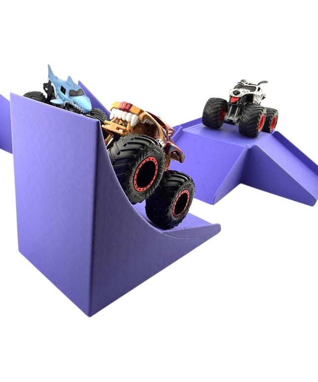 Jeff Did It! - Hot Wheels Monster Truck - 2 Lane Monster Truck 3 Ramp Set #1 Free Style - 3D Printed - Designed and Made in the USA