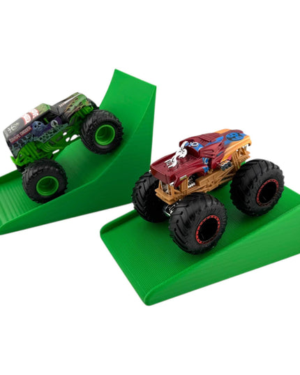 Jeff Did It! - 1/64 Scale 2 Lane Medium & Stunt Monster Truck / Car Ramps - Free Style - 3D Printed - Designed and Manufactured in America