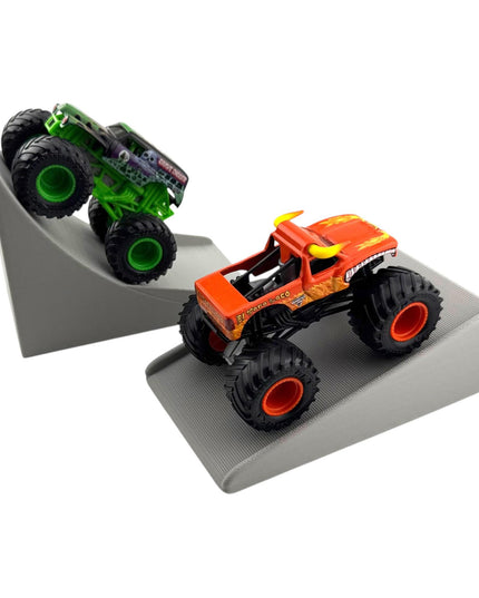 Jeff Did It! - 1/64 Scale 2 Lane Medium & Stunt Monster Truck / Car Ramps - Free Style - 3D Printed - Designed and Manufactured in America