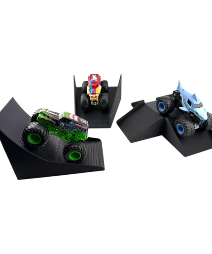 Jeff Did It! - 1/64 Scale 2 Lane Monster Truck / Car 3 Ramp Set #1  - 3D Printed - Designed and Manufactured in America