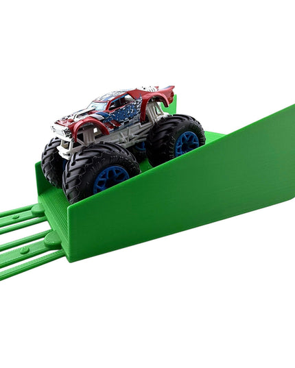 Jeff Did It! - 1/64 Scale 2 Lane Landing Ramp Monster Truck / Car Ramp - Works on Hot Track - 3D Printed - Designed and Made in America