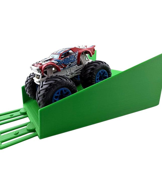 Jeff Did It! - 1/64 Scale 2 Lane Landing Ramp Monster Truck / Car Ramp - Works on Hot Track - 3D Printed - Designed and Made in America
