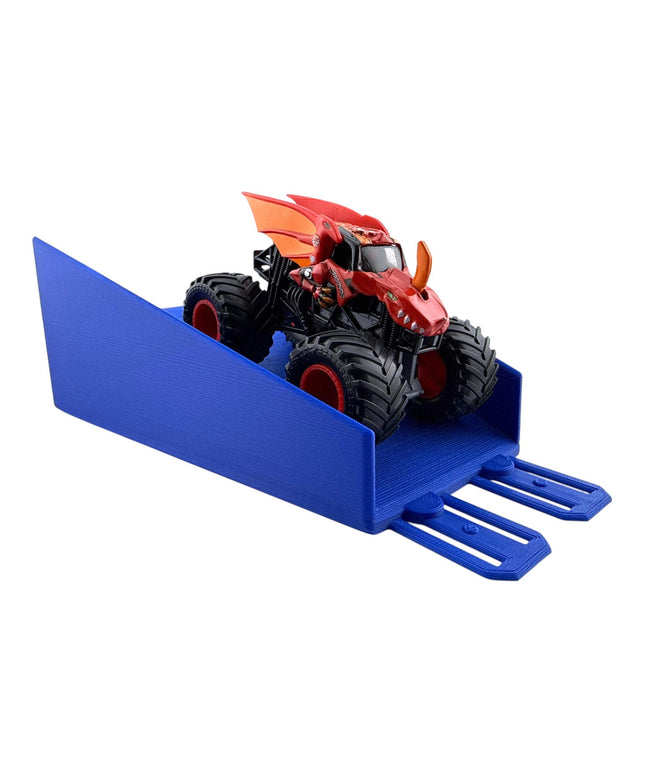 Jeff Did It! - 1/64 Scale 2 Lane Landing Ramp Monster Truck / Car Ramp - Works on Hot Track - 3D Printed - Designed and Made in America