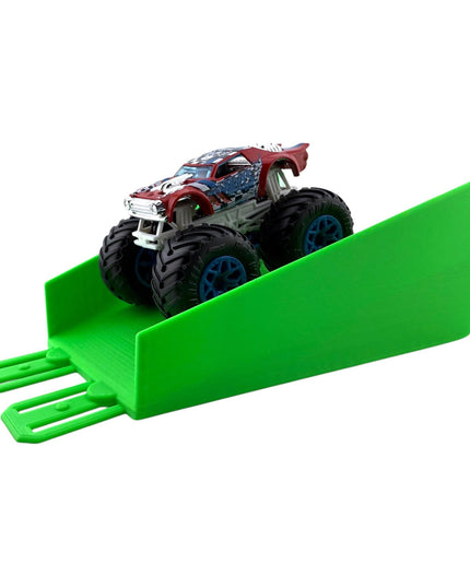 Jeff Did It! - 1/64 Scale 2 Lane Landing Ramp Monster Truck / Car Ramp - Works on Hot Track - 3D Printed - Designed and Made in America