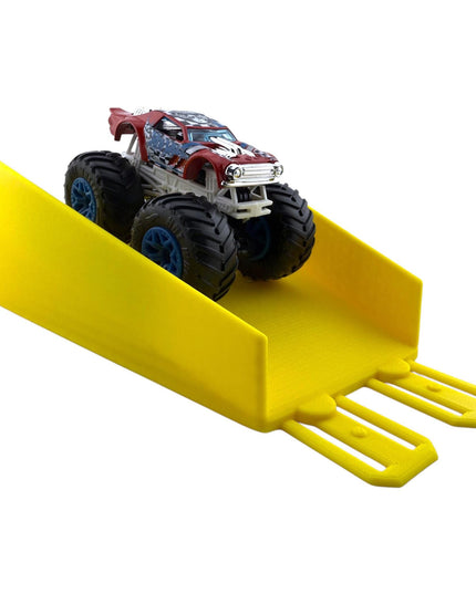 Jeff Did It! - 1/64 Scale 2 Lane Landing Ramp Monster Truck / Car Ramp - Works on Hot Track - 3D Printed - Designed and Made in America