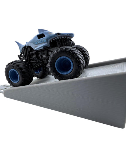 Jeff Did It! - 1/64 Scale 2 Lane Medium Monster Truck / Car Ramp - Works on Hot Track - 3D Printed - Designed and Manufactured in America