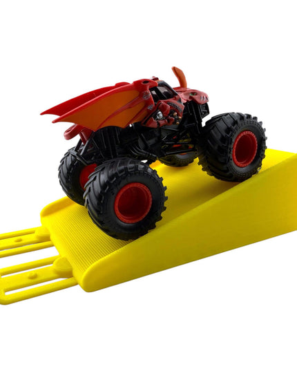 Jeff Did It! - 1/64 Scale 2 Lane Medium Monster Truck / Car Ramp - Works on Hot Track - 3D Printed - Designed and Manufactured in America