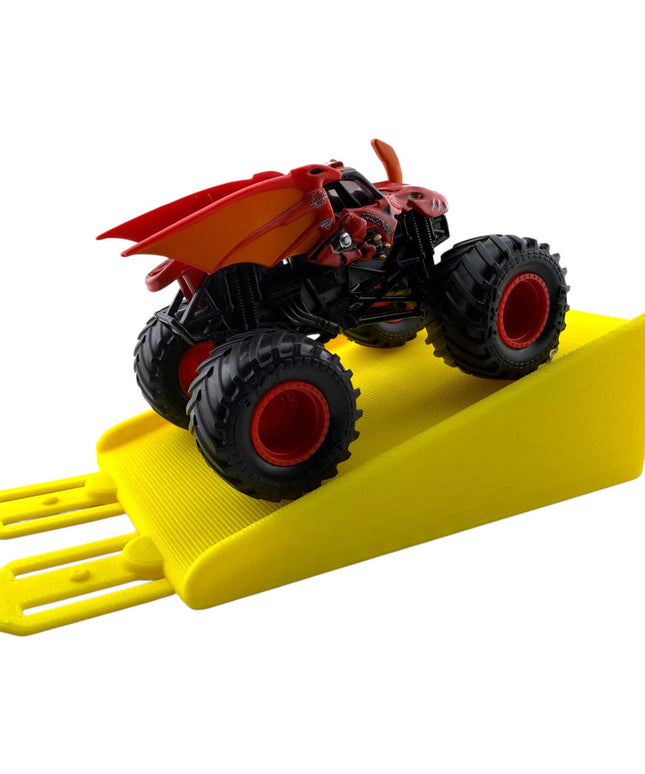 Jeff Did It! - 1/64 Scale 2 Lane Medium Monster Truck / Car Ramp - Works on Hot Track - 3D Printed - Designed and Manufactured in America