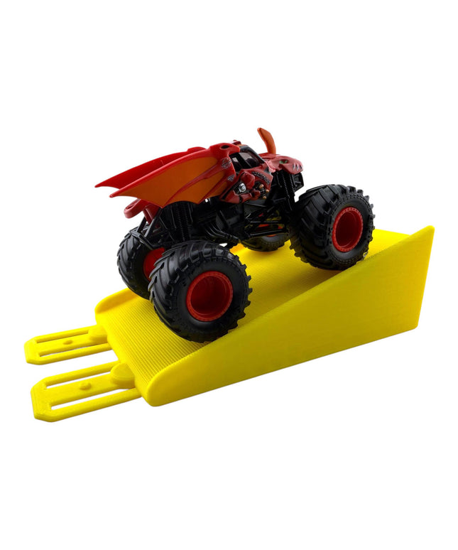 Jeff Did It! - 1/64 Scale 2 Lane Medium Monster Truck / Car Ramp - Works on Hot Track - 3D Printed - Designed and Manufactured in America