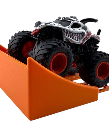 Jeff Did It! - 1/64 Scale 2 Lane Small Monster Truck / Car Ramp - Works on Hot Track - 3D Printed - Designed and Manufactured in America