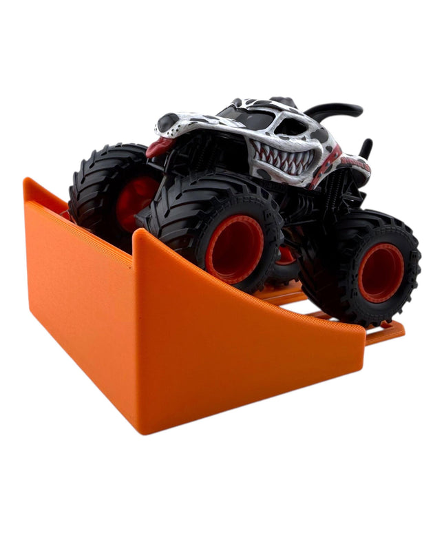 Jeff Did It! - 1/64 Scale 2 Lane Small Monster Truck / Car Ramp - Works on Hot Track - 3D Printed - Designed and Manufactured in America