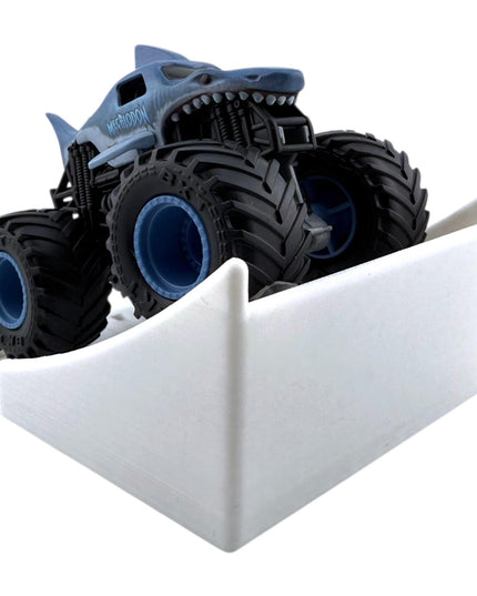 Jeff Did It! - 1/64 Scale 2 Lane Small Monster Truck / Car Ramp - Works on Hot Track - 3D Printed - Designed and Manufactured in America