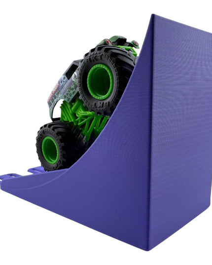 Jeff Did It! - 1/64 Scale 2 Lane Stunt Monster Truck / Car Ramp - Works on Hot Track - 3D Printed - Designed and Manufactured in America