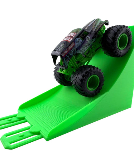 Jeff Did It! - 1/64 Scale 2 Lane Stunt Monster Truck / Car Ramp - Works on Hot Track - 3D Printed - Designed and Manufactured in America