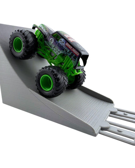 Jeff Did It! - 1/64 Scale 2 Lane Stunt Monster Truck / Car Ramp - Works on Hot Track - 3D Printed - Designed and Manufactured in America