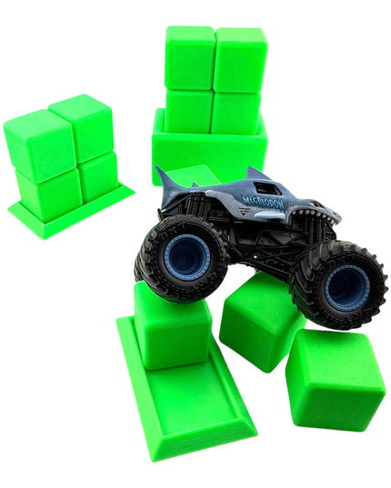 Jeff Did It! - 1/64 Scale Monster Truck / Car Bash Block Free Style Set w/ 12 Bash Blocks - Designed and Made in the USA