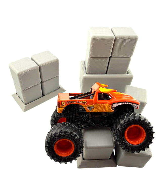 Jeff Did It! - 1/64 Scale Monster Truck / Car Bash Block Free Style Set w/ 12 Bash Blocks - Designed and Made in the USA