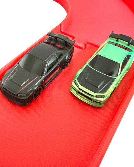 Jeff Did It - nano RC Sq Oval 2 Lane Track Set - Compatible with HPI nano, RC's & Match Box and 1/64 Scale Cars Trucks