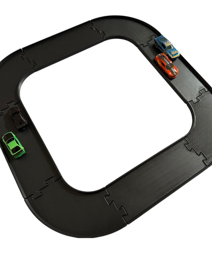 Jeff Did It - nano RC Sq Oval 2 Lane Track Set - Compatible with HPI nano, RC's & Match Box and 1/64 Scale Cars Trucks