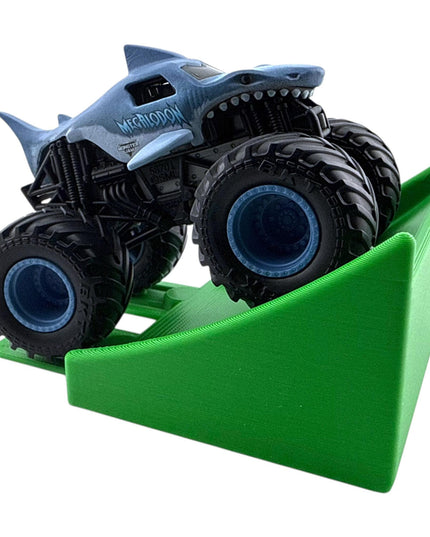 Jeff Did It! - 1/64 Scale 2 Lane Small Monster Truck / Car Ramp - Works on Hot Track - 3D Printed - Designed and Manufactured in America