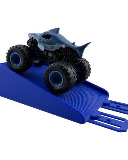 Jeff Did It! - 1/64 Scale 2 Lane Medium Monster Truck / Car Ramp - Works on Hot Track - 3D Printed - Designed and Manufactured in America