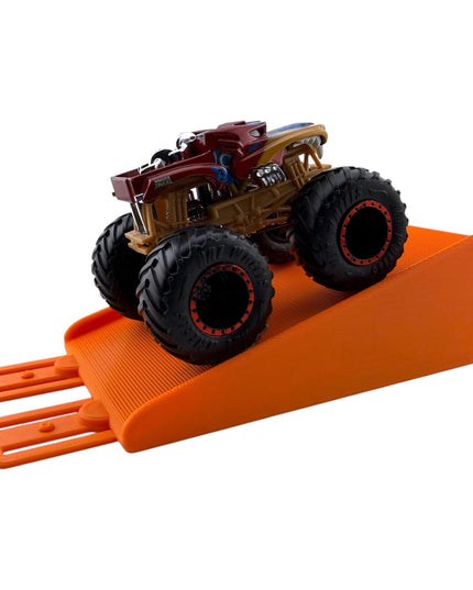 Jeff Did It! - 1/64 Scale 2 Lane Medium Monster Truck / Car Ramp - Works on Hot Track - 3D Printed - Designed and Manufactured in America