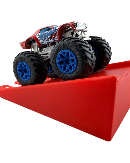 Jeff Did It! - 1/64 Scale 2 Lane Medium Monster Truck / Car Ramp - Works on Hot Track - 3D Printed - Designed and Manufactured in America