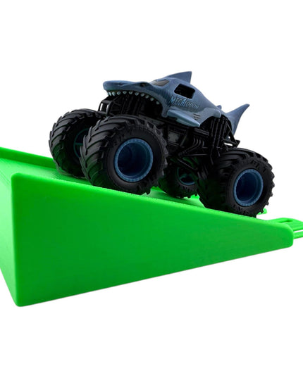 Jeff Did It! - 1/64 Scale 2 Lane Medium Monster Truck / Car Ramp - Works on Hot Track - 3D Printed - Designed and Manufactured in America