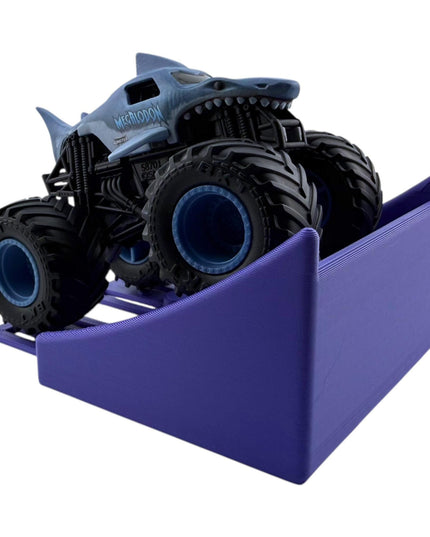 Jeff Did It! - 1/64 Scale 2 Lane Small Monster Truck / Car Ramp - Works on Hot Track - 3D Printed - Designed and Manufactured in America