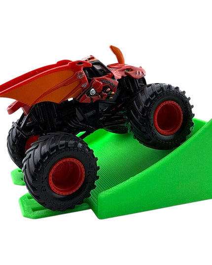 Jeff Did It! - 1/64 Scale 2 Lane Small Monster Truck / Car Ramp - Works on Hot Track - 3D Printed - Designed and Manufactured in America