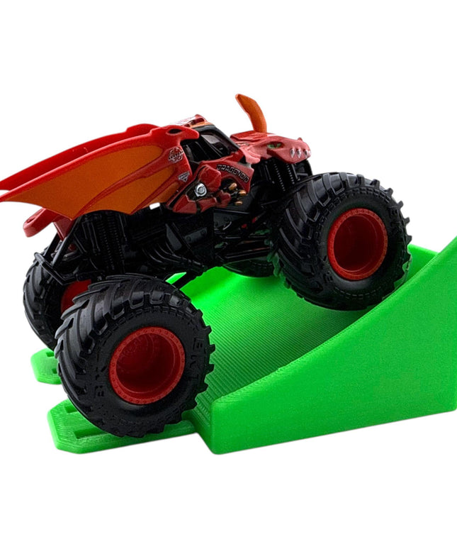 Jeff Did It! - 1/64 Scale 2 Lane Small Monster Truck / Car Ramp - Works on Hot Track - 3D Printed - Designed and Manufactured in America