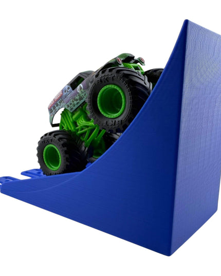 Jeff Did It! - 1/64 Scale 2 Lane Stunt Monster Truck / Car Ramp - Works on Hot Track - 3D Printed - Designed and Manufactured in America