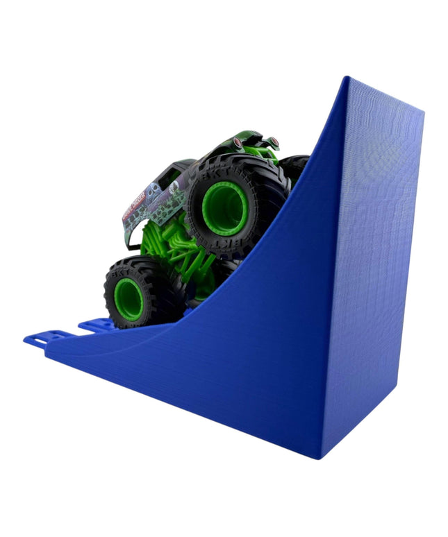 Jeff Did It! - 1/64 Scale 2 Lane Stunt Monster Truck / Car Ramp - Works on Hot Track - 3D Printed - Designed and Manufactured in America