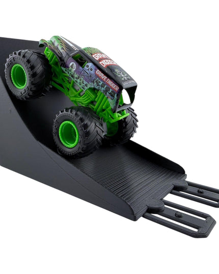 Jeff Did It! - 1/64 Scale 2 Lane Stunt Monster Truck / Car Ramp - Works on Hot Track - 3D Printed - Designed and Manufactured in America