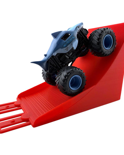 Jeff Did It! - 1/64 Scale 2 Lane Stunt Monster Truck / Car Ramp - Works on Hot Track - 3D Printed - Designed and Manufactured in America